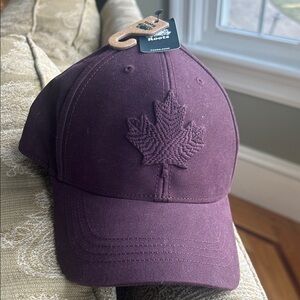 Roots Deep Purple Cap with Maple Leaf Design
